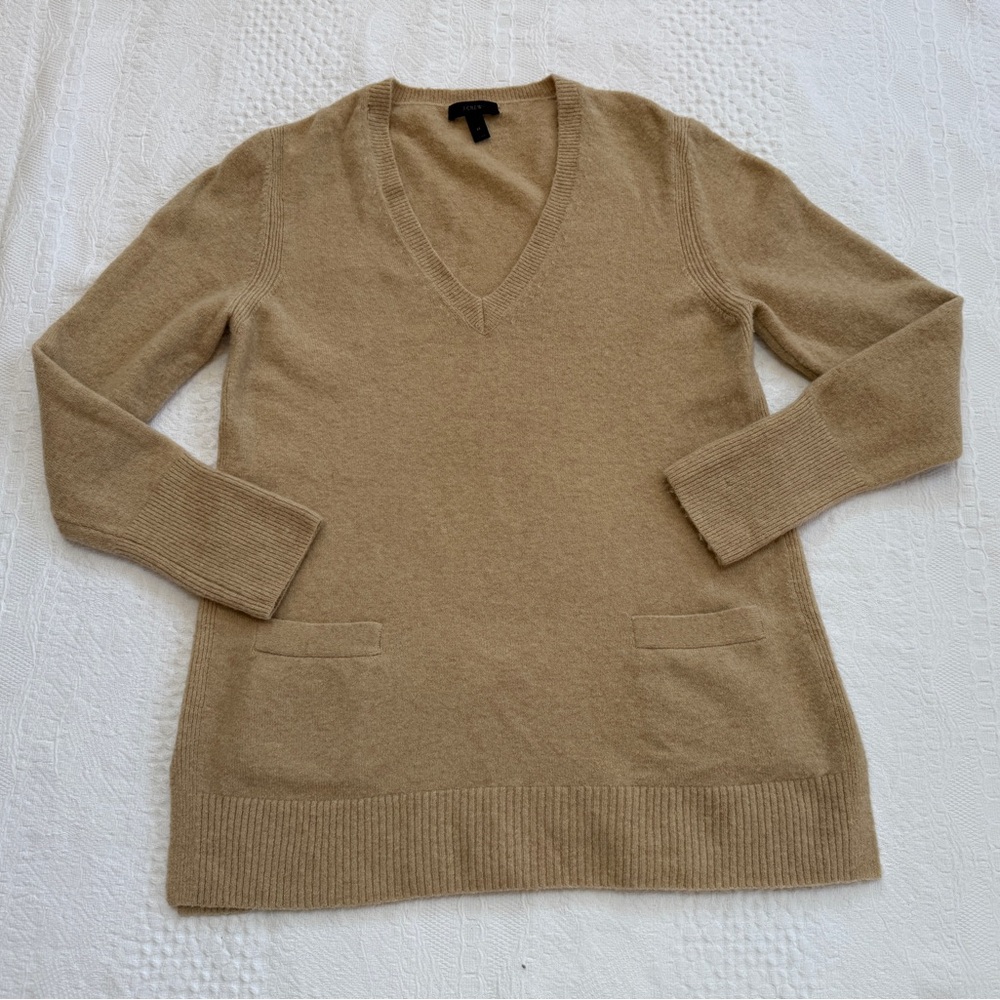 J Crew Merino Wool Alpaca Blend V Neck Sweater Size Medium m